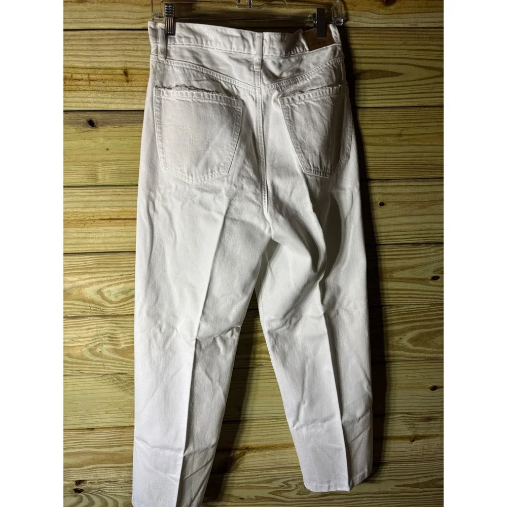American‎ Eagle Outfitters Women White High Waisted Mom Jeans Size 7 - Picture 4 of 8